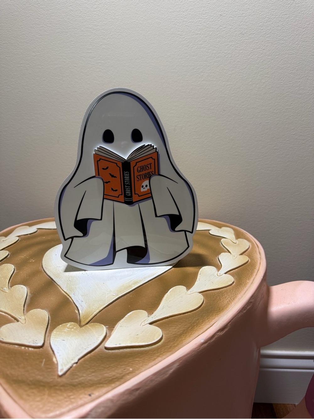Halloween Ghost Reading Ghost Stories Book Shelf Sitting Decor